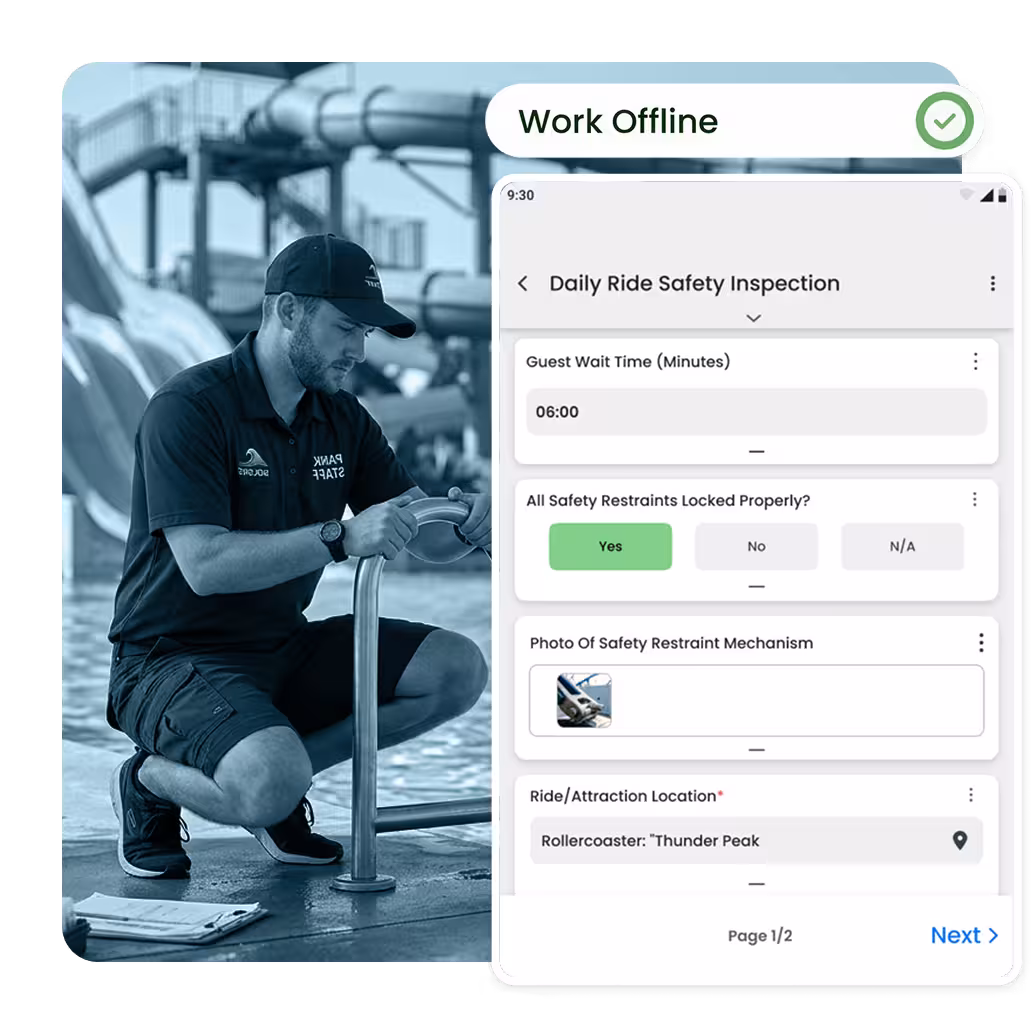 Digital checklist on tablet