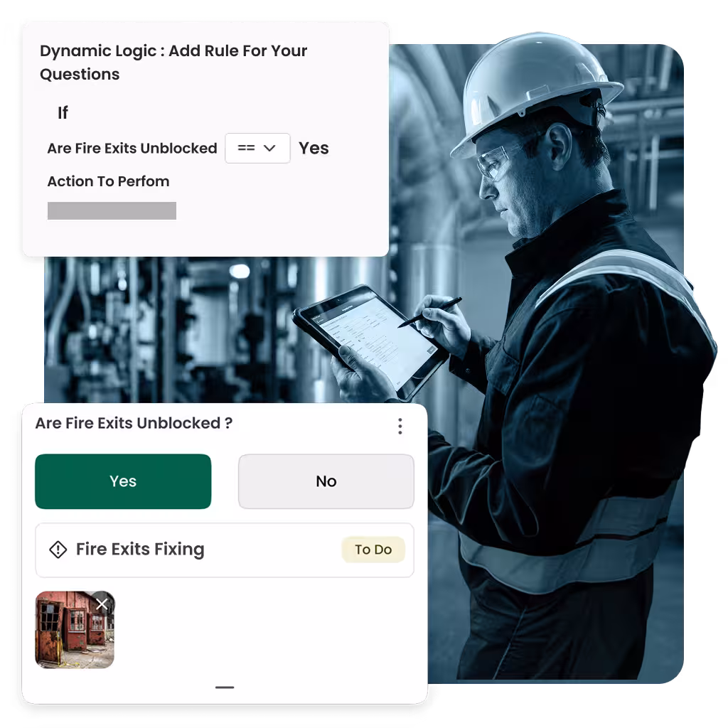 Digital checklist on tablet