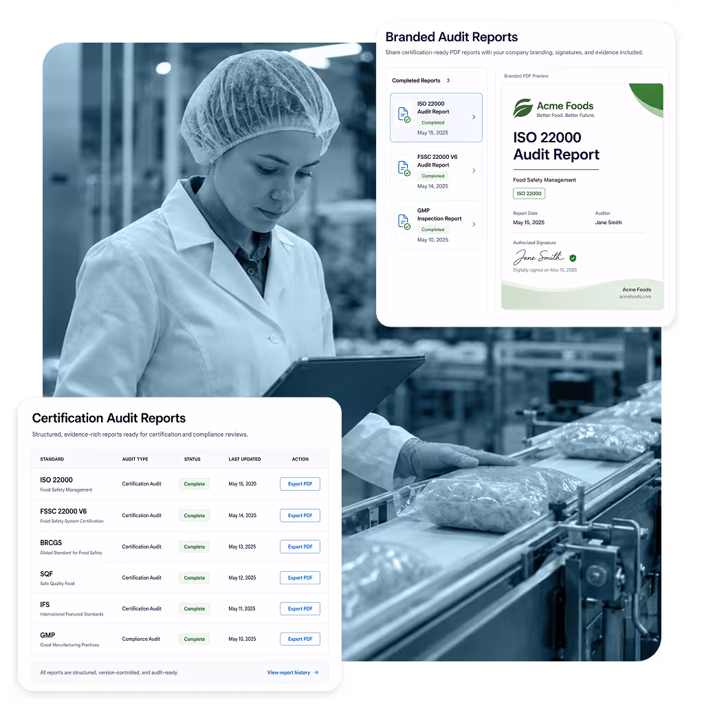Audit reporting dashboard