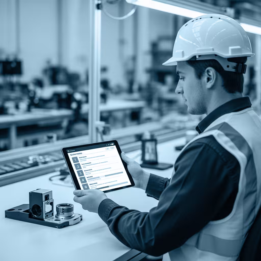 Digital checklist on tablet