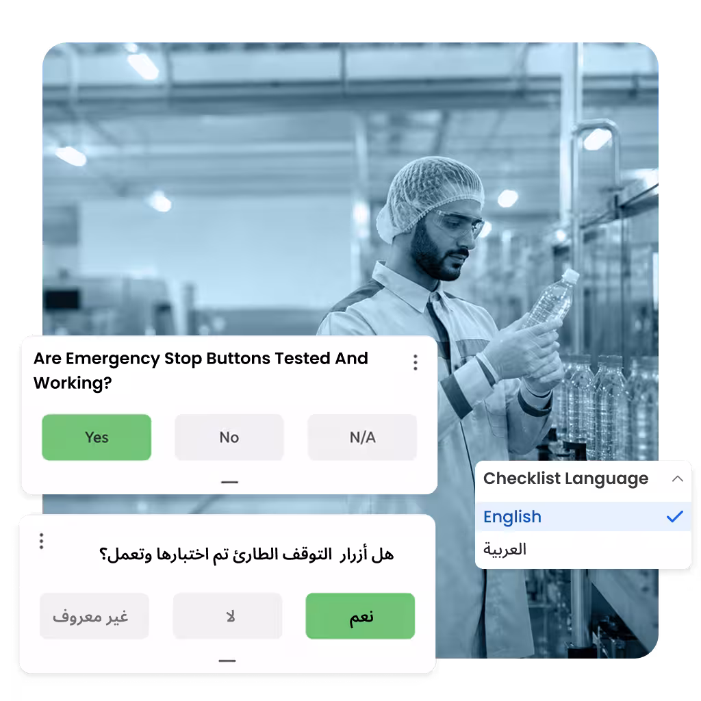 Digital checklist on tablet
