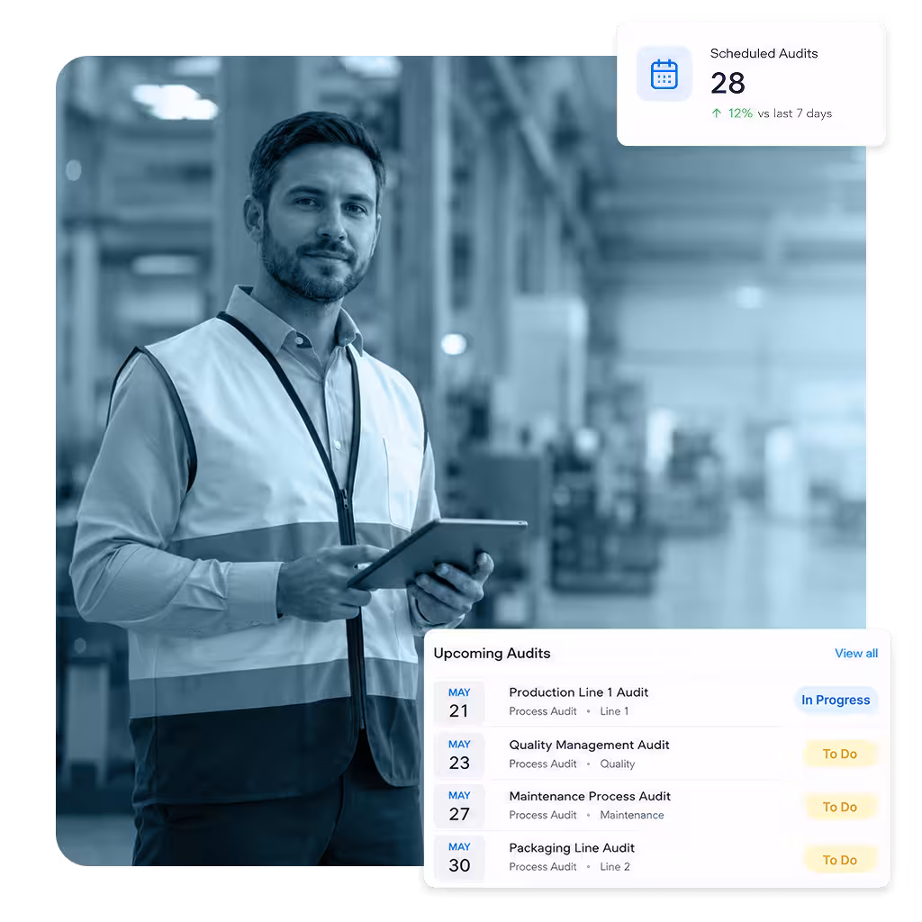 Digital checklist on tablet