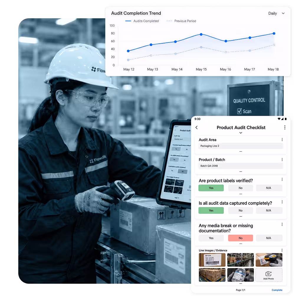 Digital checklist on tablet