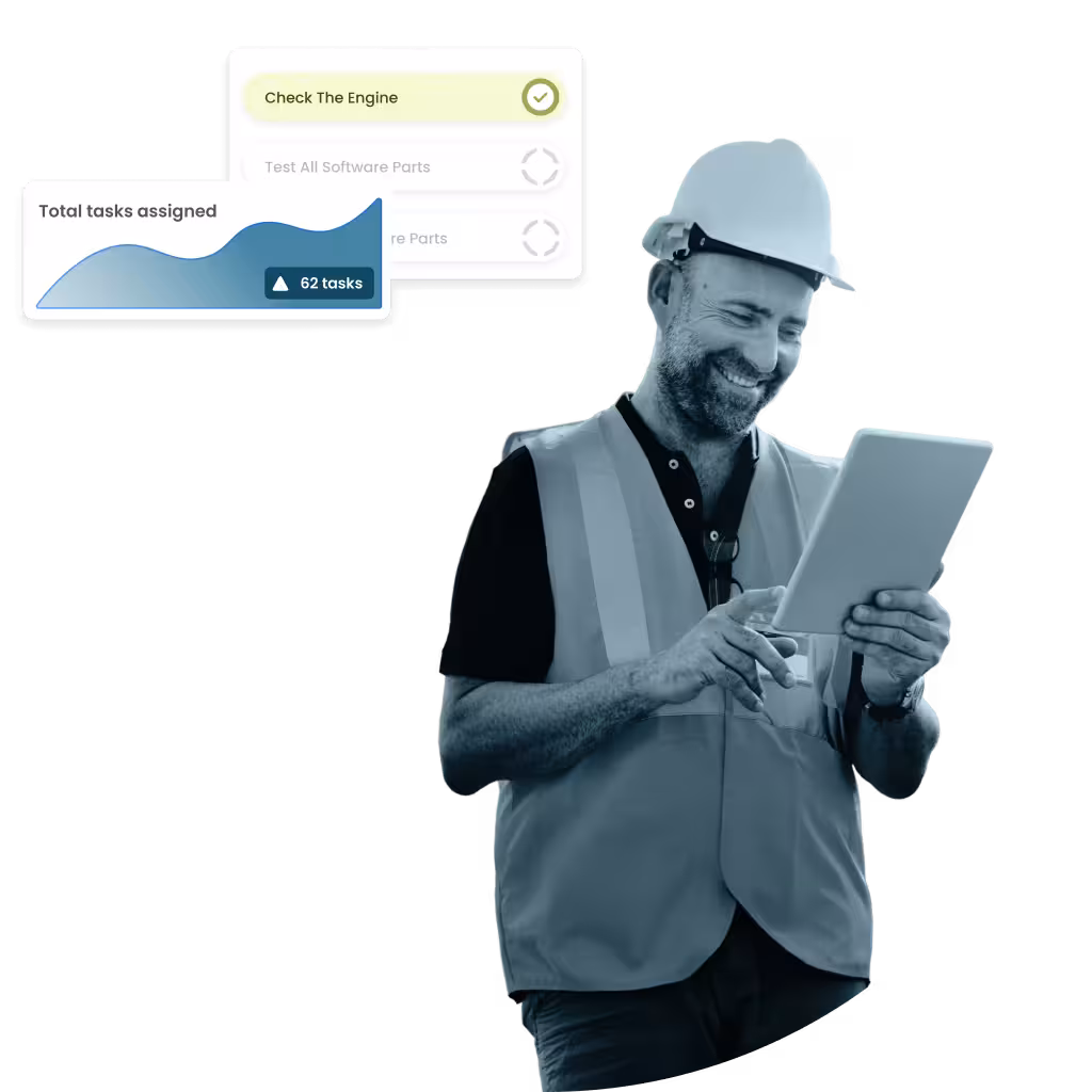 Digital checklist on tablet